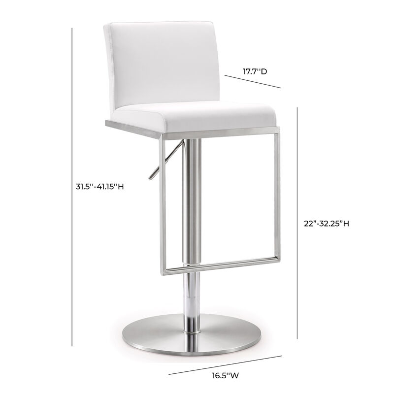 Amalfi Grey Performance Vegan Leather Adjustable Stool