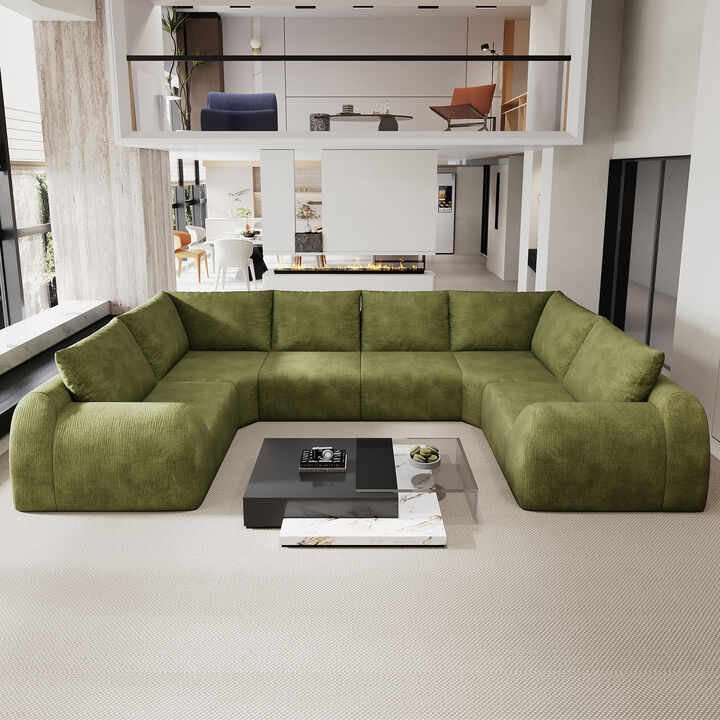 Sidgaf 135.5" 6 Seats U Shaped Modular Cloud Sofa