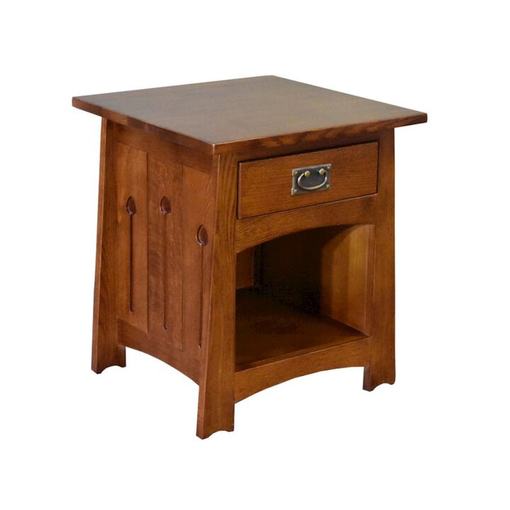Crafters and Weavers Mission Style Solid Quarter Sawn Oak Keyhole End Table - Michael's Cherry