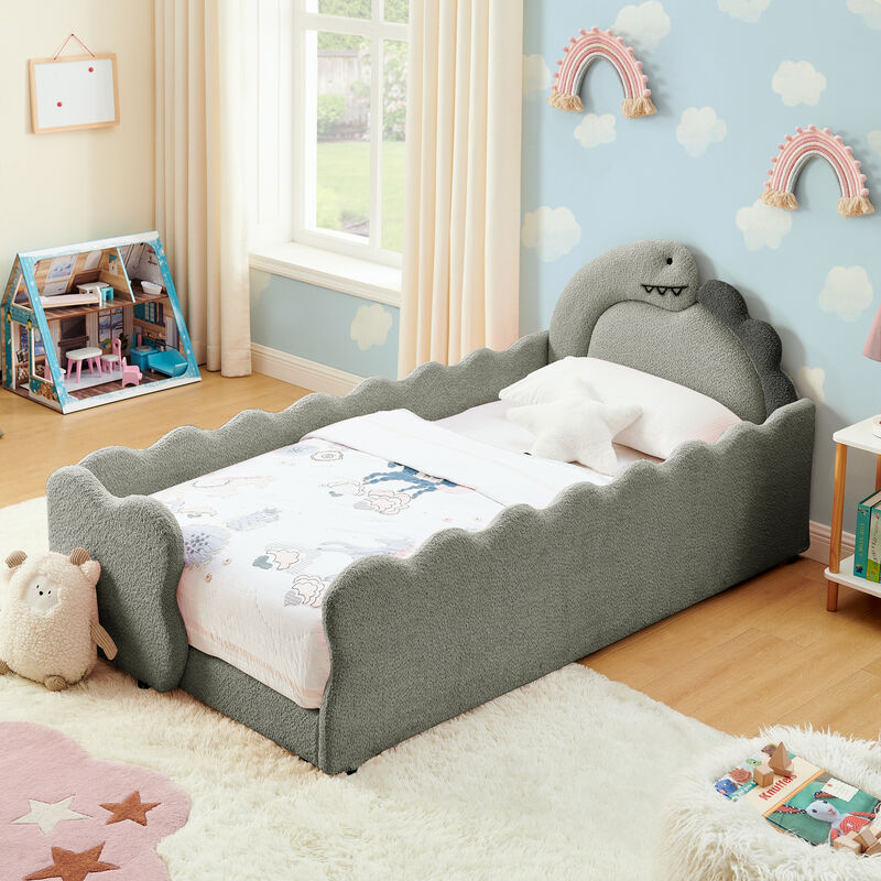 Ganwan Cute Dinosaur-Shaped Kids Bed Frame image number 2