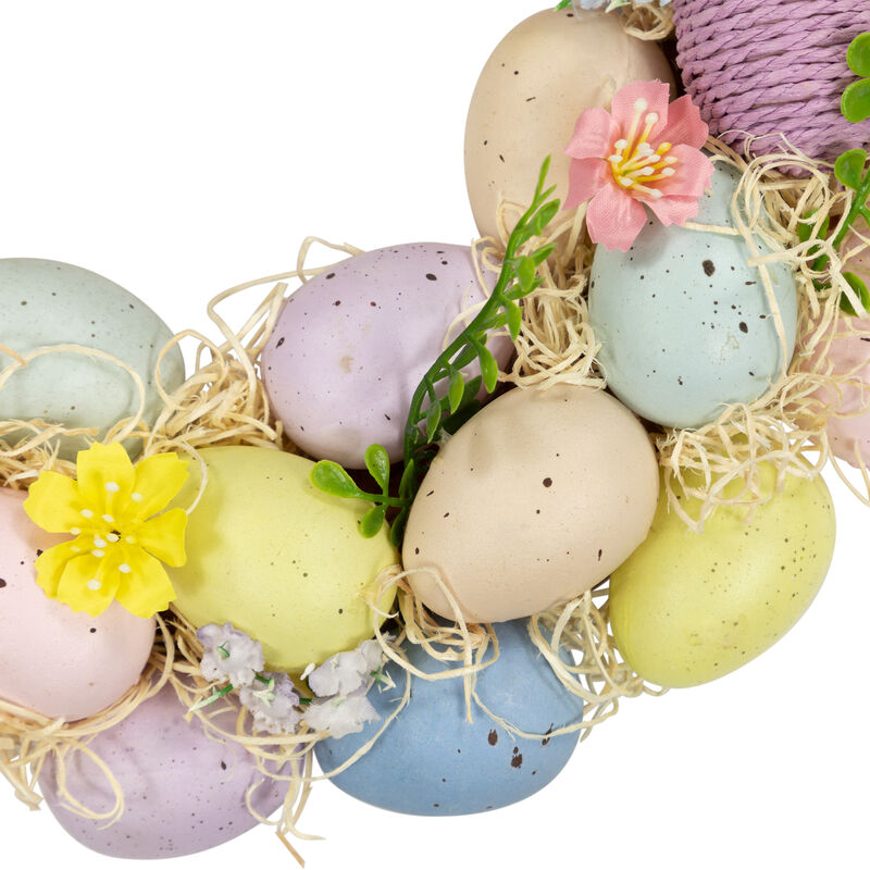 Floral and Easter Egg Spring Wreath - 12.5" - Multicolor