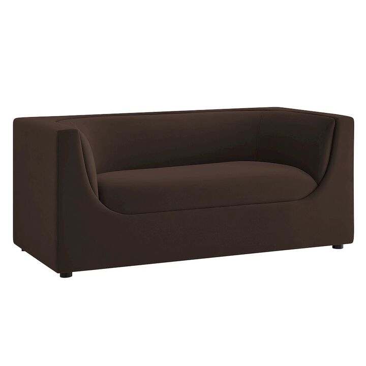 Hilda 67" Curved Back Performance Velvet Loveseat