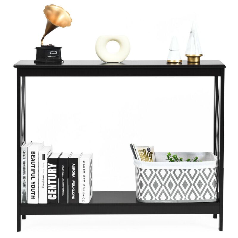 2-Tier Console X-Design Sofa Side Accent Table image number 0