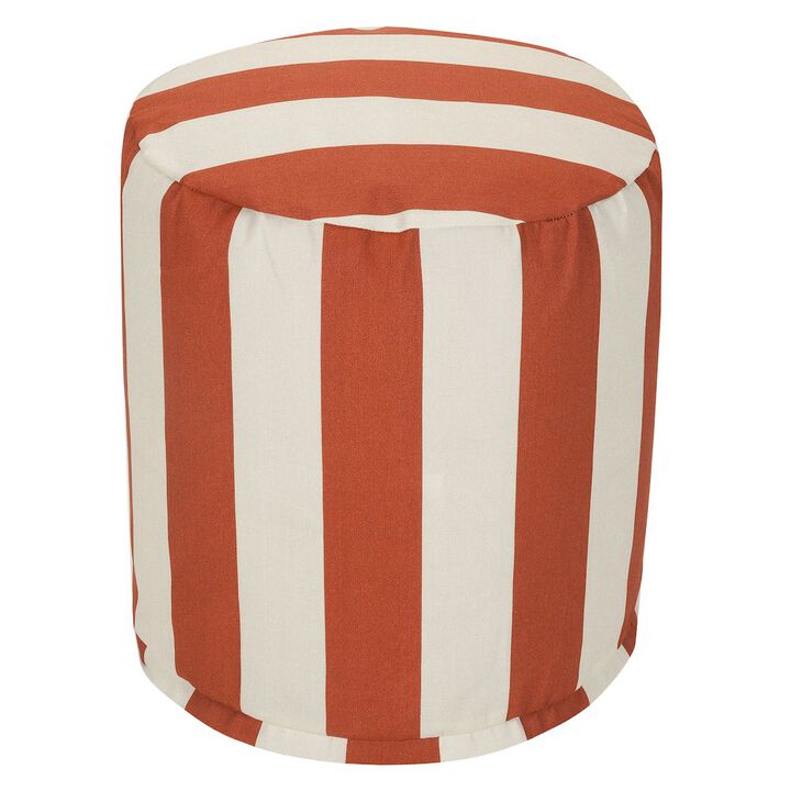 Majestic Home Goods Pouf Vertical Stripe Burnt Orange