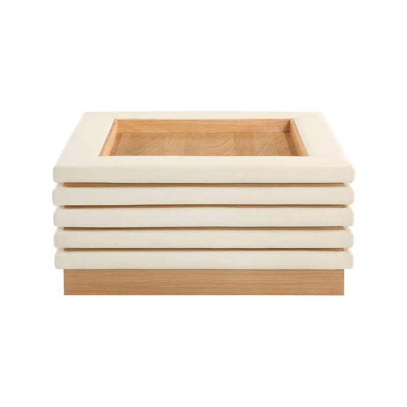 Meridian Furniture Rory Cream Vegan Leather Coffee Table