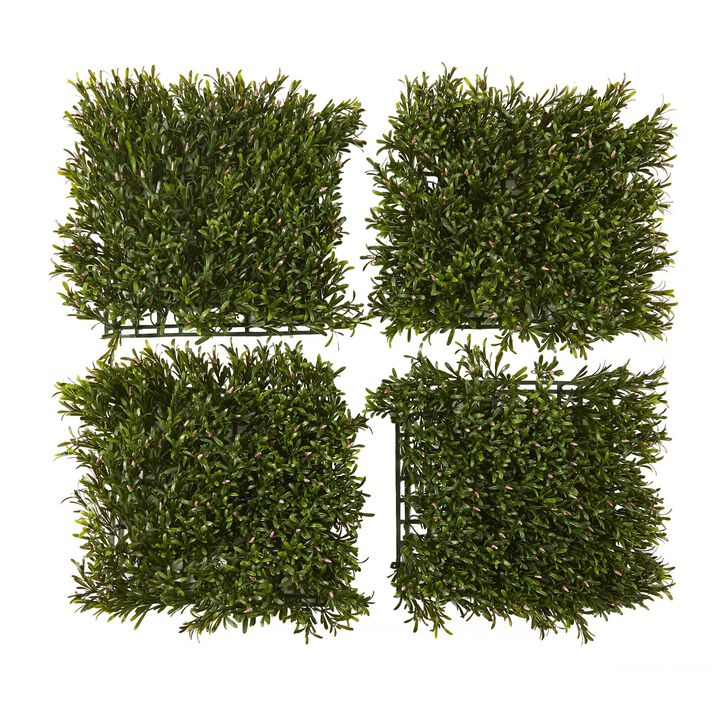 Nearly Natural 10.5-in x 10.5-in Rosemary Mat UV (Indoor/Outdoor) (Set of 4).