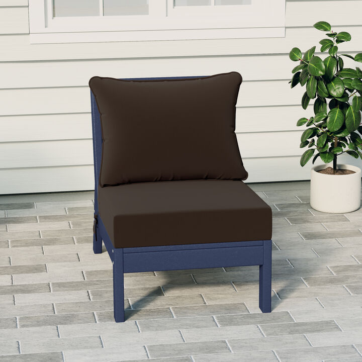 Outdoor HDPE Deep Seating Modular Armless Patio Chair