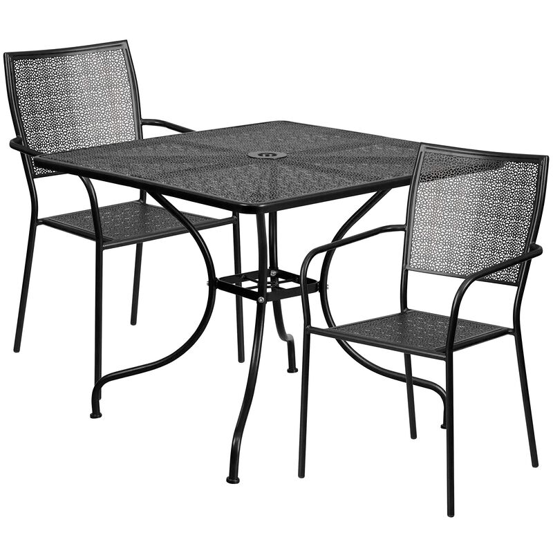 35.5SQ White Patio Table Set image number 0