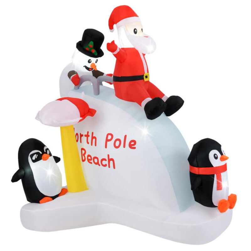 Hivvago 6 Feet Christmas Inflatable with Blow up Penguins and Santa Decoration