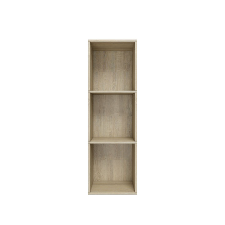 37.52 in. Tall Wood 3-Shelf Etagere Bookcase