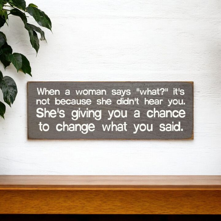 Funny Marriage Quote Wall Decor on Solid Knotty Pine Wood with Hanging Slot