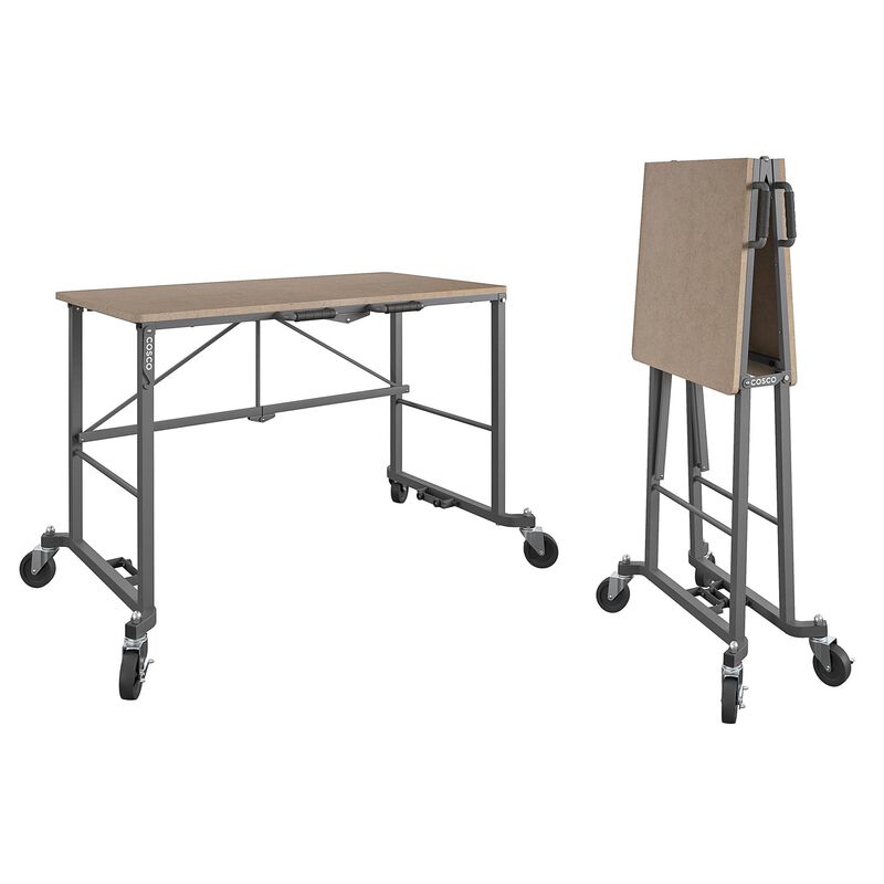 COSCO Portable Folding Work desk with MDF work top (Gray, 350 pounds) image number 9