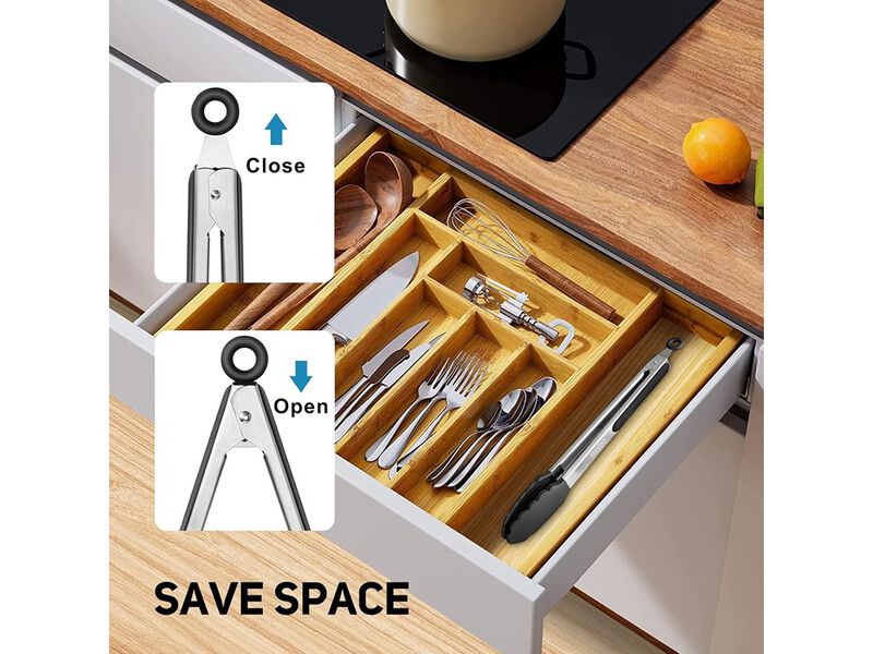 EEKEDO Kitchen Tongs, Stainless Steel Silicone Tongs for Cooking