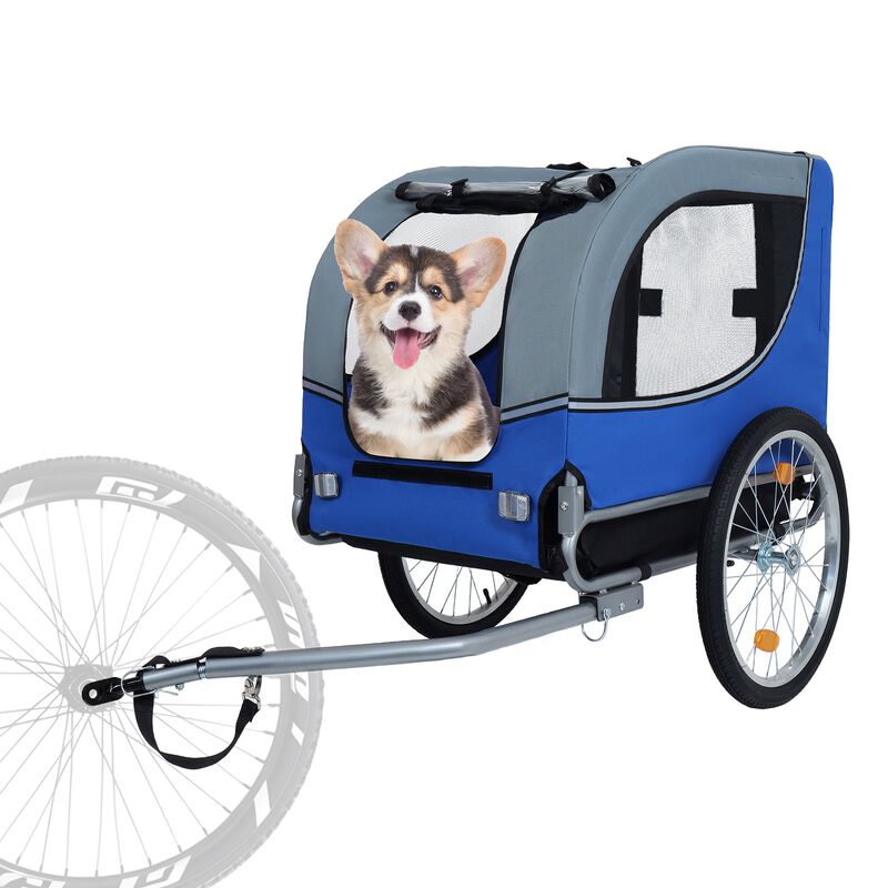 66LB All-Terrain Folding Dog Bike Trailer-Steel Frame for Cycling & Camping image number 2