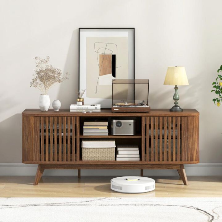 Hivvago 2-Door TV Stand for TVs up to 60 Inches with Adjustable Shelves