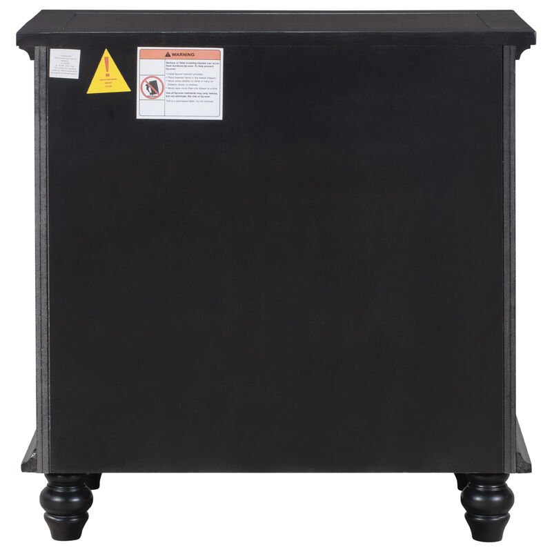 Streamdale 3-Drawer Storage Wood Cabinet, End Table With Pull Out Tray