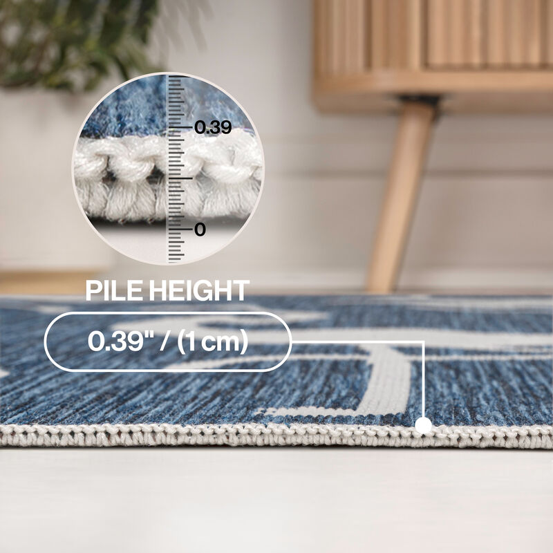 Liana Casual Coastal Flamingos Two-Tone Indoor/Outdoor Area Rug