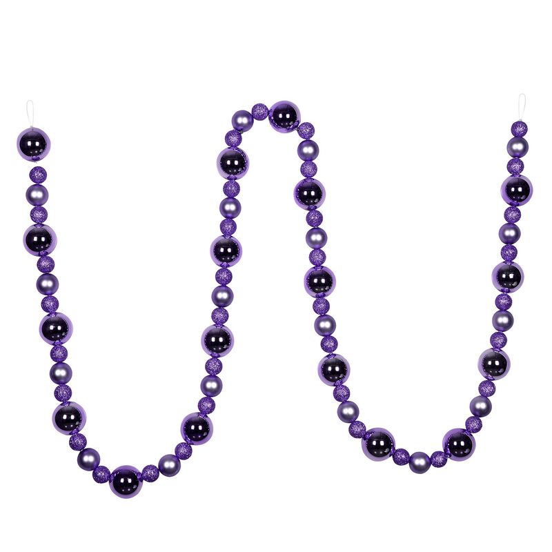 9' Lavender Assorted Ball Garland image number 0