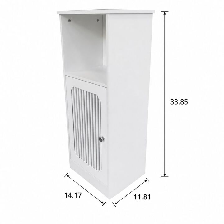 ELEMENT ACE Louvered Door Floor-Standing Bathroom Low Cabinet Multi-Layer Storage for Towels, Toiletries and Bath Essentials
