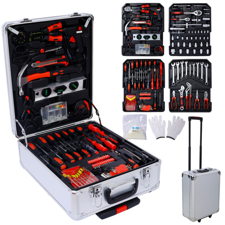 ELEMENT ACE 969-Piece Complete Home Repair Tool Set with Rolling 4-Drawer Storage Case, All-Purpose Household Tool Kit for Maintenance, Gardening, DIY Projects, Homeowners & Handymen
