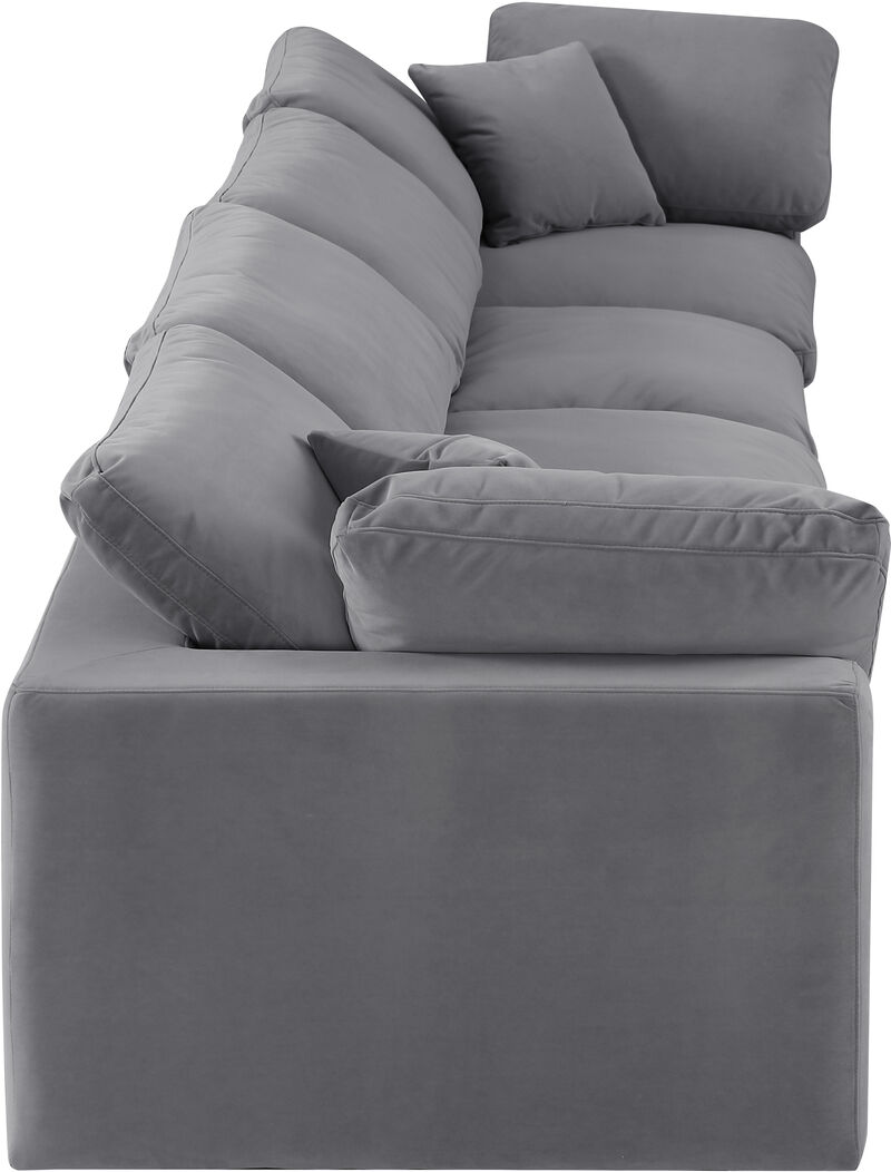 Meridian Furniture Comfy Grey Velvet Modular Sofa image number 4