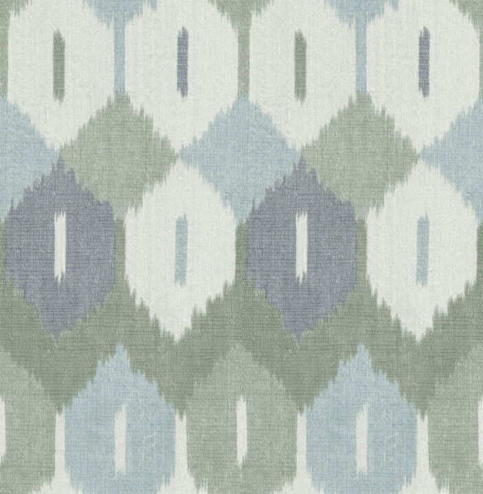 Abilene Sea Green Ikat Wallpaper