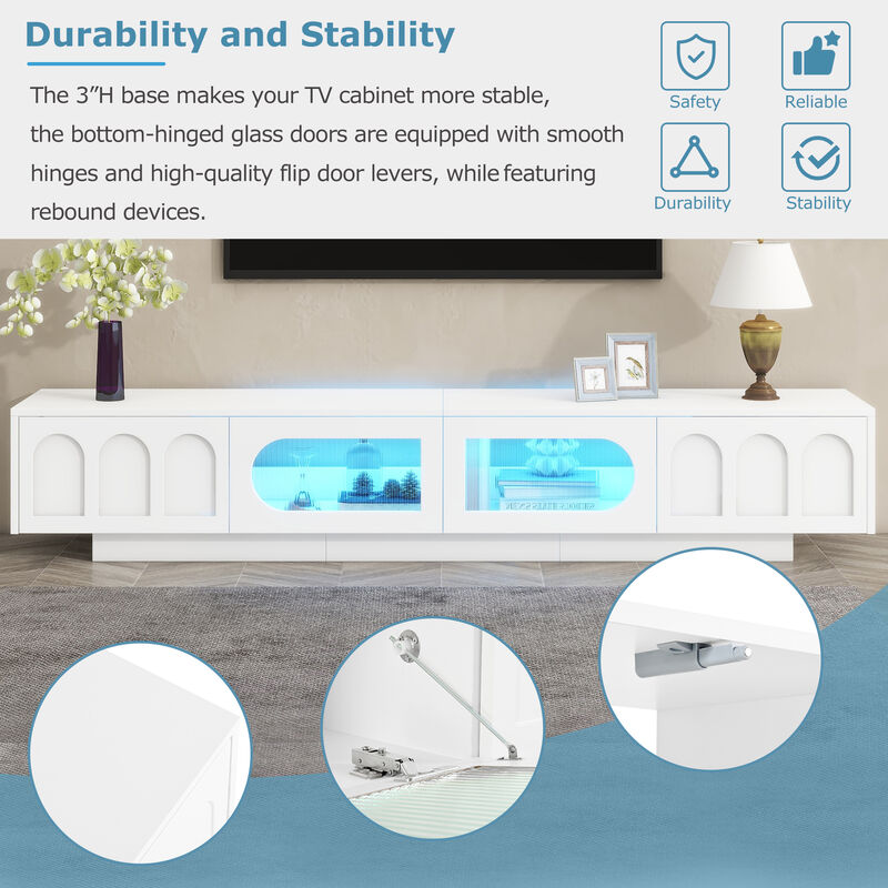 Merax Media Console with Arched Cabinet TV Stand