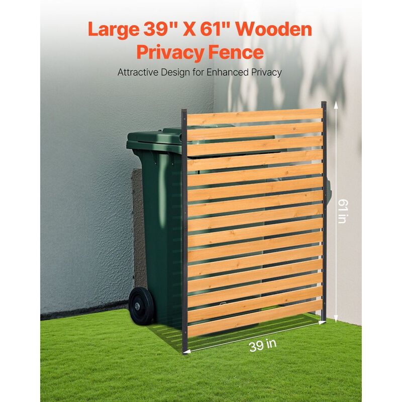 1-Panel Wood Fence Screen for Air Conditioner, Pool, Garden Equipment Enclosure-Natural image number 7