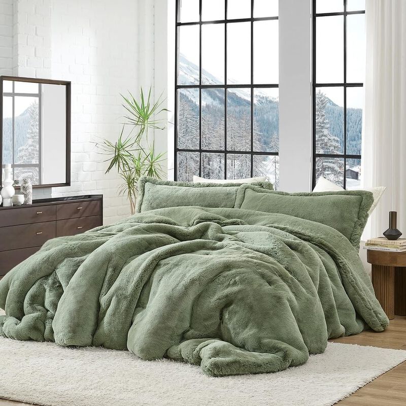 1,100 Bunnies - Coma Inducer® Oversized Comforter Set - Chunky Bunny® Reverse - Calming Sage