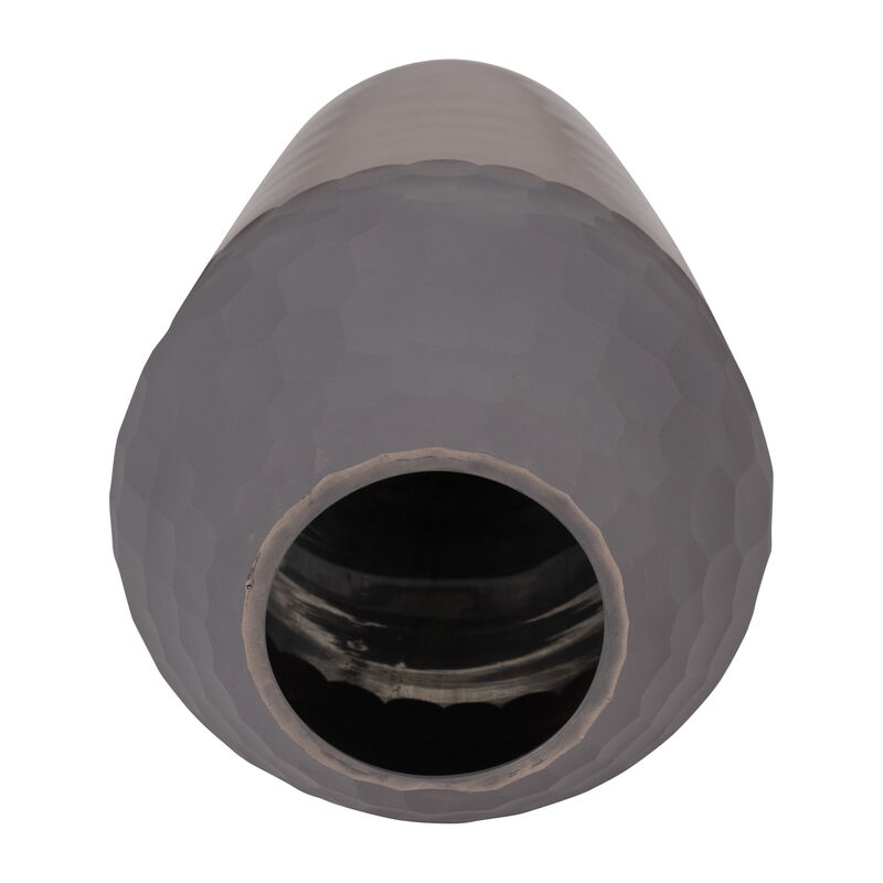 Glass, 14" 2-tone Hand-cut Vase, Metallic image number 5