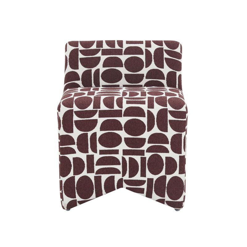 Casafoyer Pippa Merlot Geometric Weave Stool image number 3