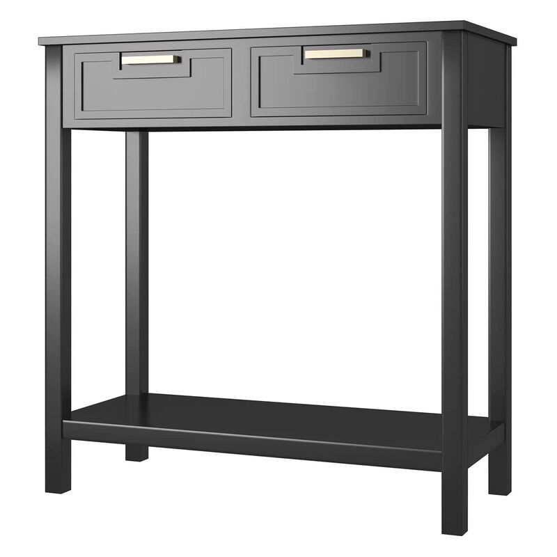 Entryway Accent Table with 2 Drawers Modern Side Table for Living Room