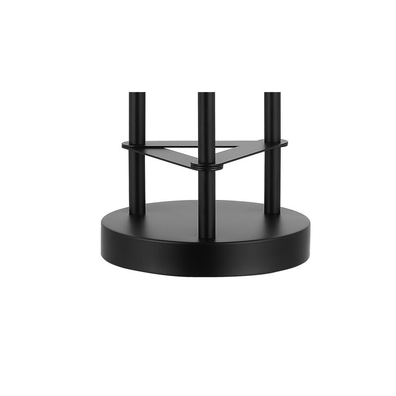 Axel Modern 20.5" 3-Light Iron/Seeded Glass Modern Industrial LED Table Lamp, Black