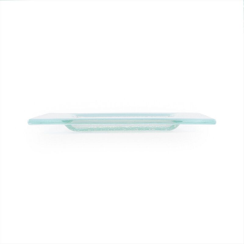 Turgla Fusion Glass 6" x 6" Square Blue Glass Plate (Set of 4) image number 2