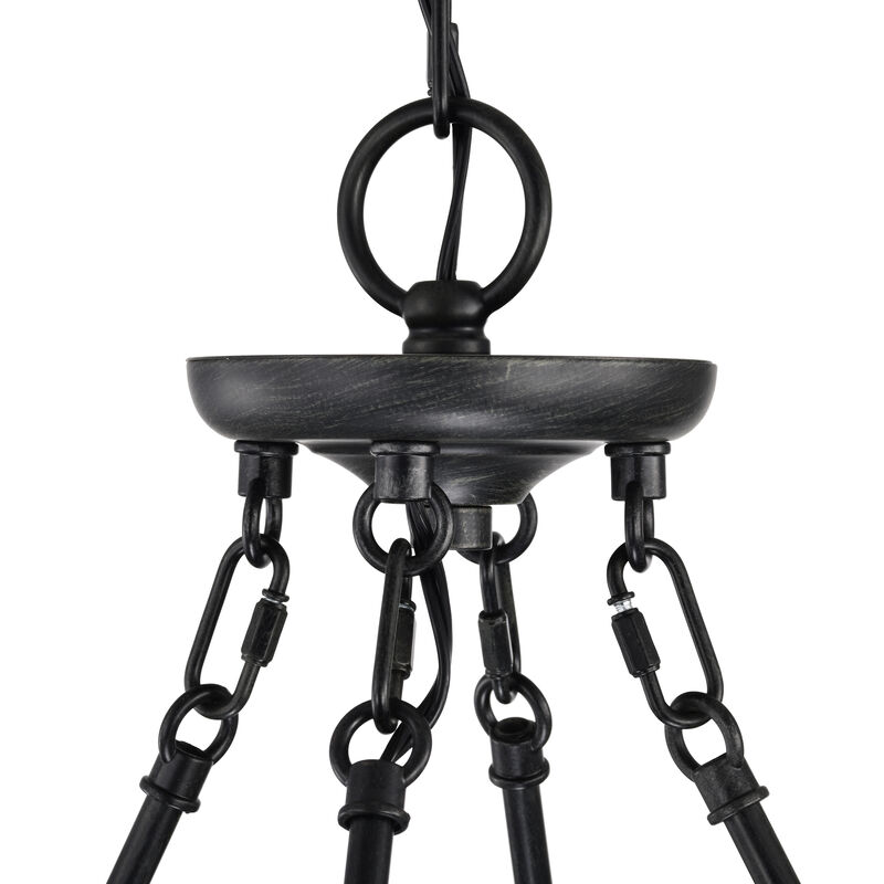 Ester Antique Black 8-Light Metal Round Chandelier image number 5