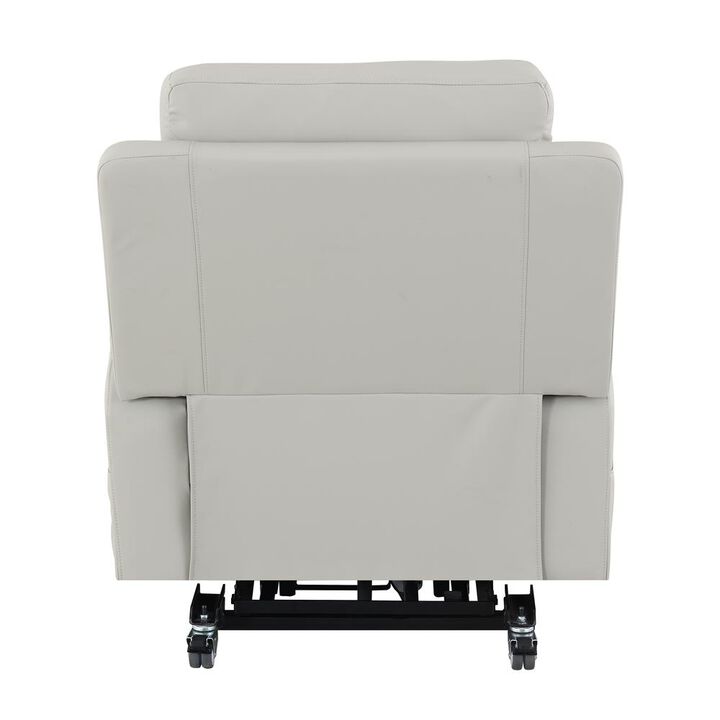 Acme Furniture Marsha Power Recliner Lift & Massage, Light Gray Silicone Synthetic Leather