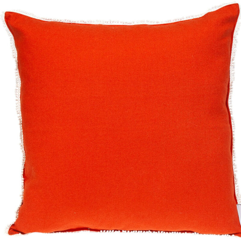 HomeRoots 16" Orange Cotton Throw Pillow With Fringe image number 4