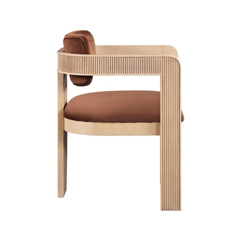 Meridian Furniture Sacha Cognac Velvet Dining Chair, Set of 2