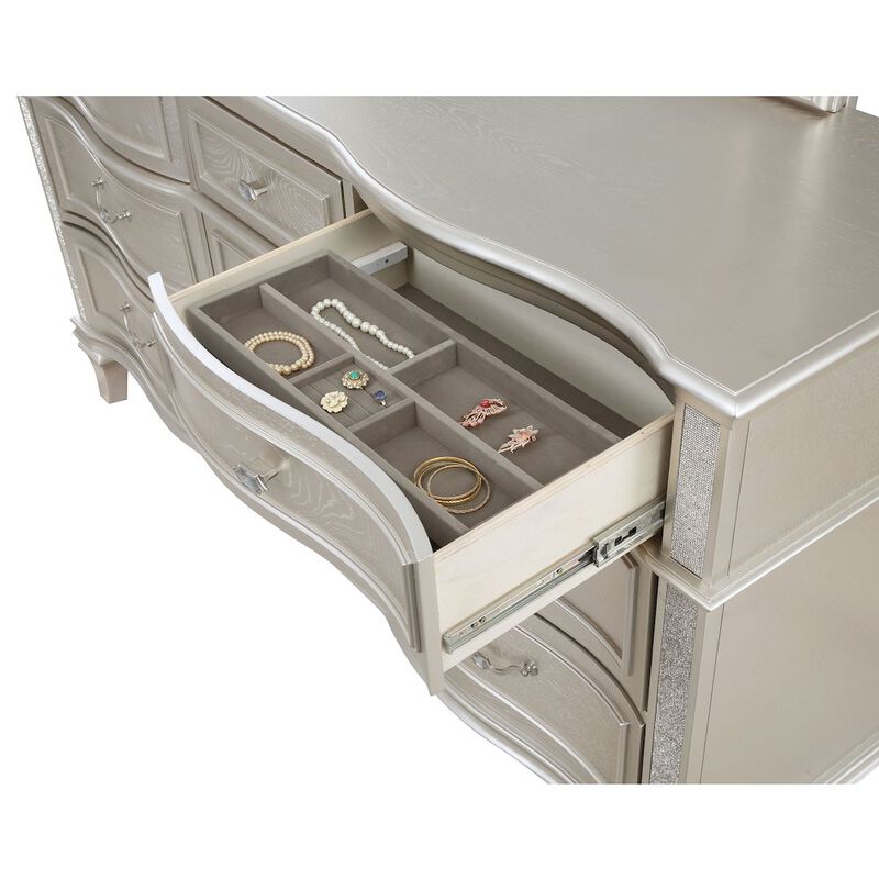 Coaster Co. of America Evangeline 9-drawer Dresser with Mirror Silver Oak image number 4