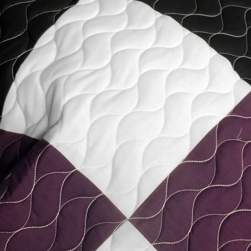 Classical Sentiment Queen Size 3PC Quilted Patchwork Bed Cover Bedding Set image number 2
