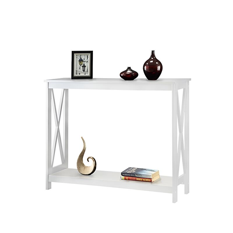 Wood Console Table with Bottom Shelf &ndash; Perfect for Living Room Storage and Display