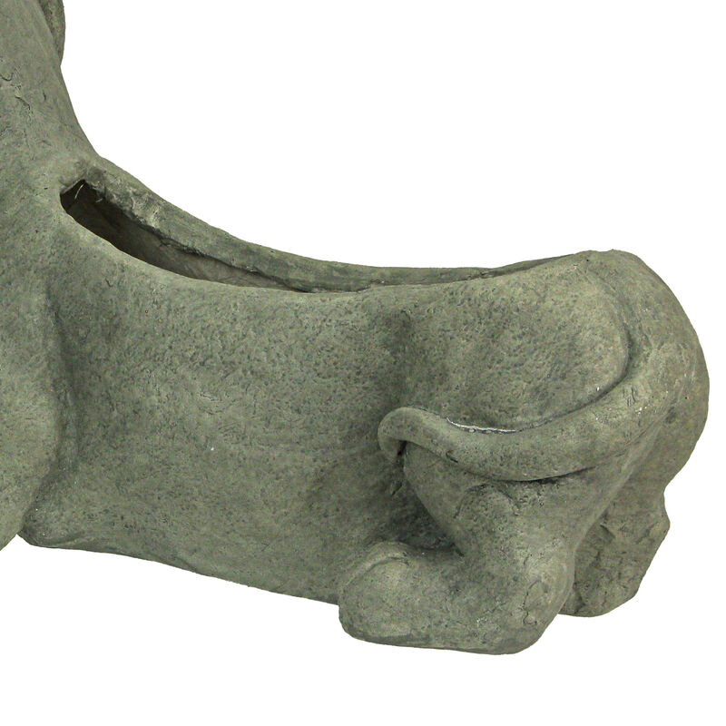 Rustic Distressed Grey Stone Finish Dachshund Dog Indoor Outdoor Planter Pot image number 7