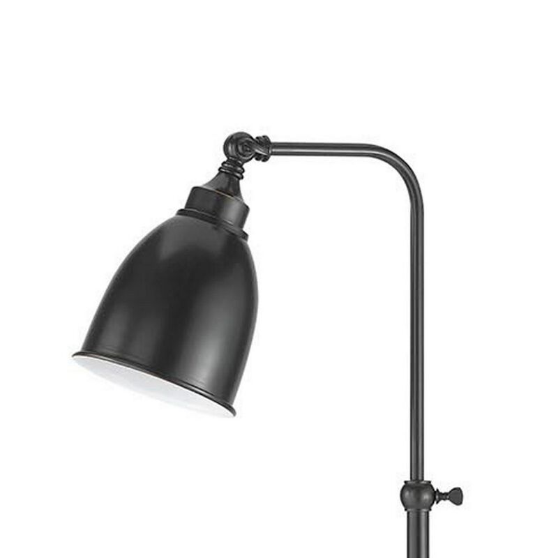 Metal Round 62" Floor Lamp with Adjustable Pole, Dark Bronze-Benzara image number 2