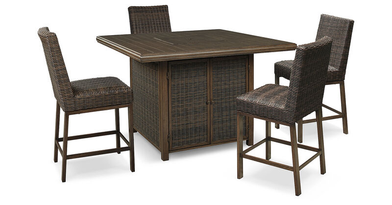 Paradise Trail Outdoor Counter Height Dining Table Set