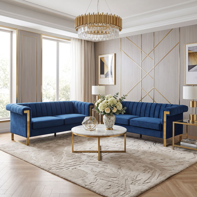 Satwud Luxury Velvet Sofa Set image number 1