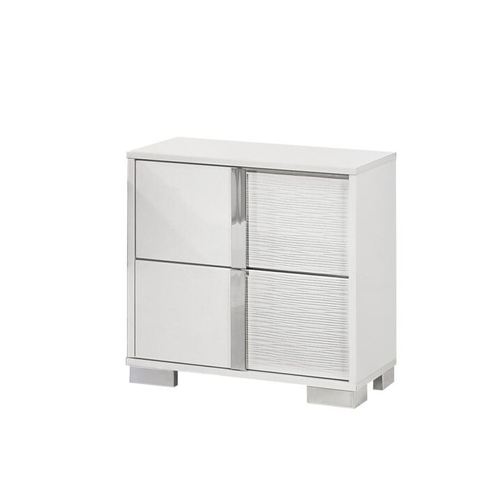Best Quality Furniture White nightstand with 2 drawers