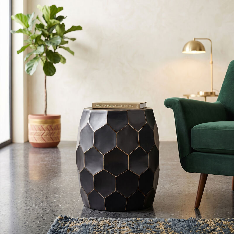 Gevorique Black Geometric End Table image number 6