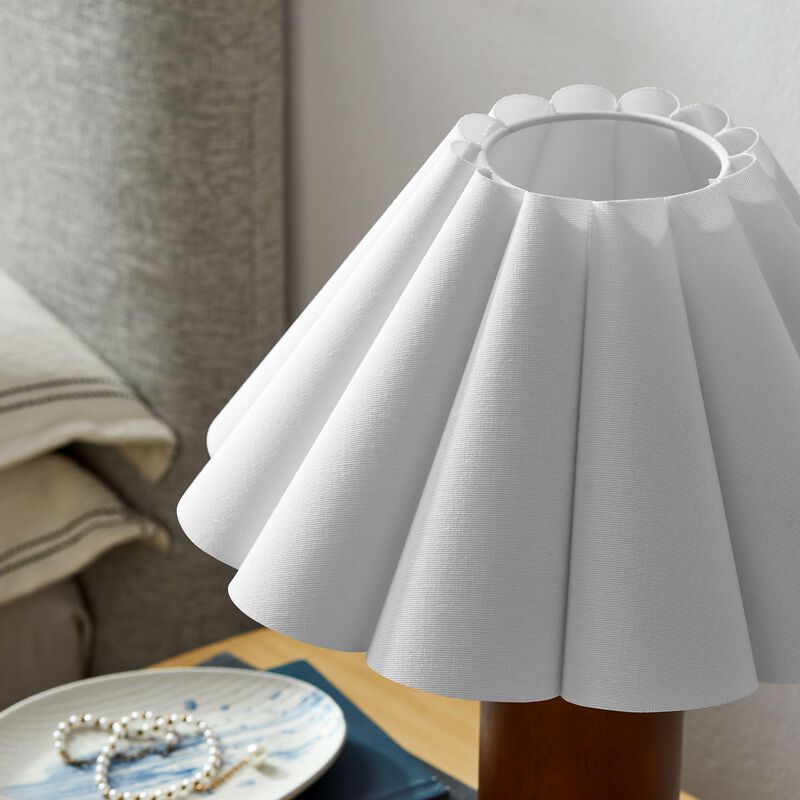 Modway Flora Table Lamp with Pleated Petal Lampshade in Walnut image number 6