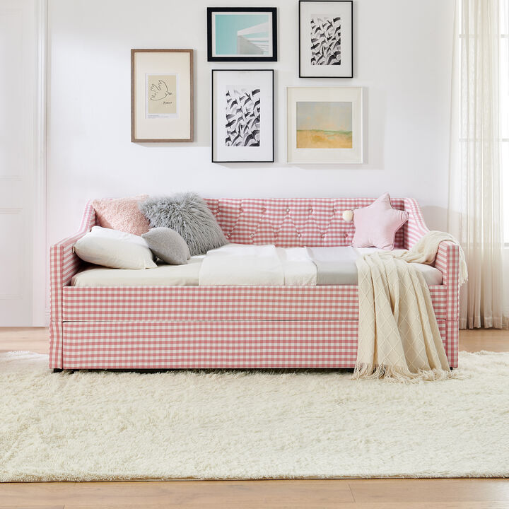 Merax 3-in-1 Daybed with Trundle, Converts to Sofa, 2 Twins or King &ndash; Tufted Back