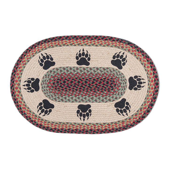 Earth Rugs Op-81 Bear Paw Oval Patch 20 X 30